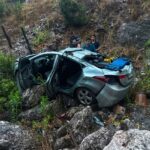Aparatoso accidente en la carretera Parral–Guadalupe y Calvo deja dos personas lesionadas