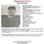 Emiten pesquisa para localizar a Miguel Corral Franco, desaparecido en zona rural de Parral
