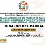 Invitan Gobierno de Parral y Congreso del Estado a participar en la Consulta Previa, Libre e Informada a Pueblos y Comunidades Indígenas